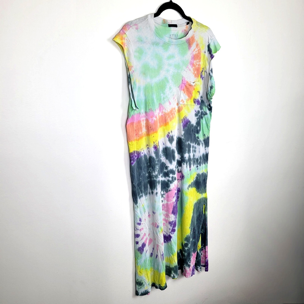ATM Anthony Thomas Melillo Multicolor Tie-Dye Midi Dress